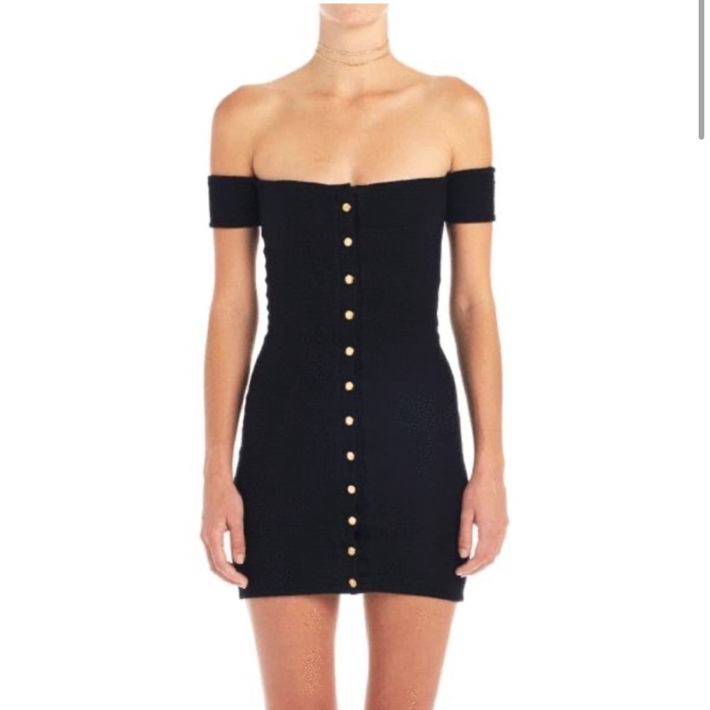 ARE YOU AM I BLACK MINI ZEPHYR DRESS